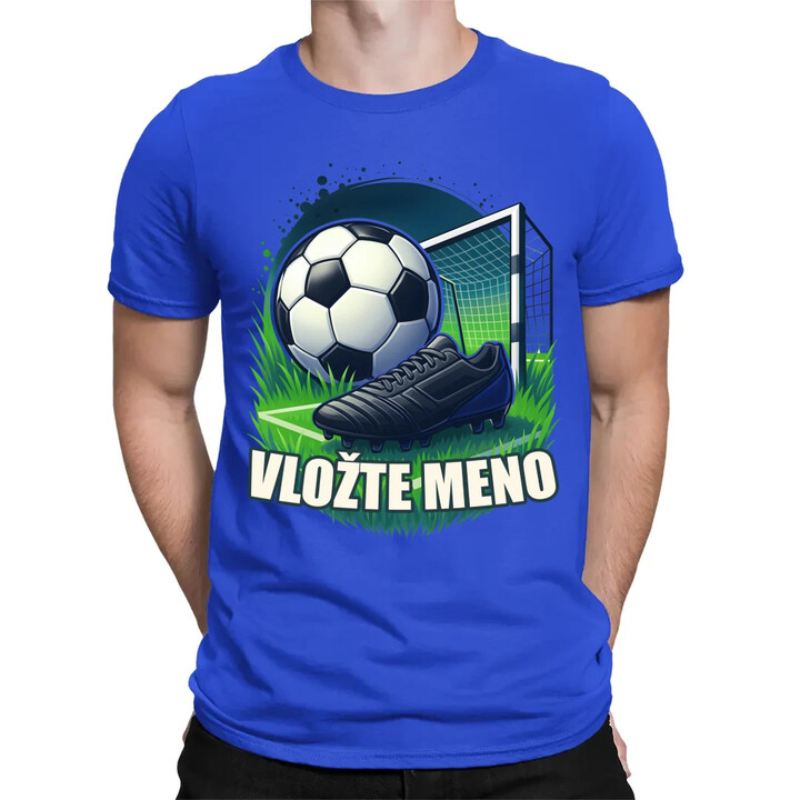 Futbal (meno) - lopta a ihrisko - pánske tričko s potlačou - personalizovaný produkt