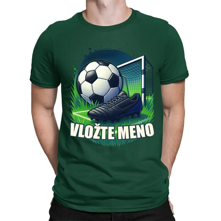 Futbal (meno) - lopta a ihrisko - pánske tričko s potlačou - personalizovaný produkt