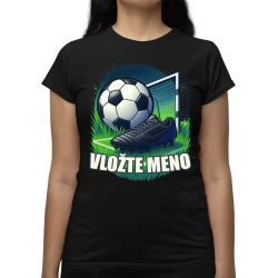 Futbal (meno) - lopta a ihrisko - dámske tričko s potlačou - personalizovaný produkt