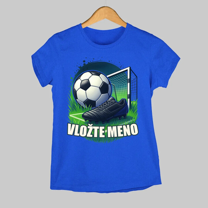 Futbal (meno) - lopta a ihrisko - dámske tričko s potlačou - personalizovaný produkt