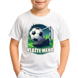 Futbal (meno) - lopta a ihrisko - detské športové tričko s potlačou - personalizovaný produkt