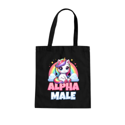 Alpha male - jednorožec s dúhou - taška s potlačou