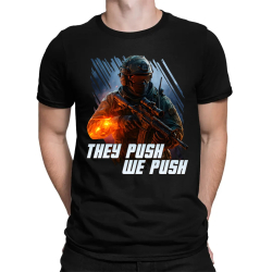 They push, we push - pánske tričko s potlačou pre fanúšikov hry Battlefield