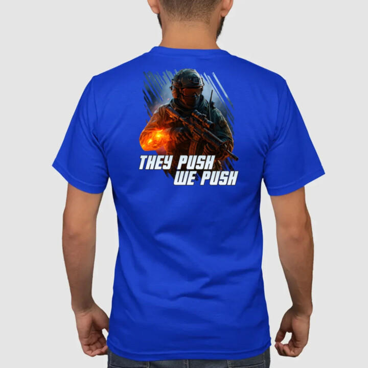 They push, we push - pánske tričko s potlačou pre fanúšikov hry Battlefield