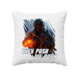 They push, we push - vankúš s potlačou pre fanúšikov hry Battlefield