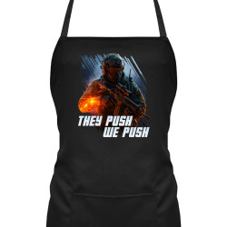 They push, we push - zástera s potlačou pre fanúšikov hry Battlefield
