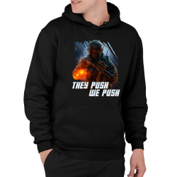 They push, we push  - pánska mikina s potlačou pre fanúšikov hry Battlefield