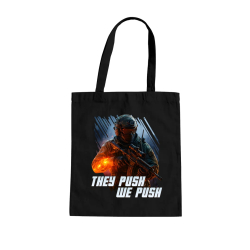 They push, we push - taška s potlačou pre fanúšikov hry Battlefield