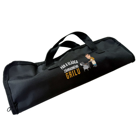 Pán a vládca záhradného grilu - Grilovacie náradie v puzdre s potlačou