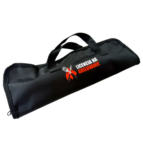 Licencia na grilovanie - Grilovacie náradie v puzdre s potlačou