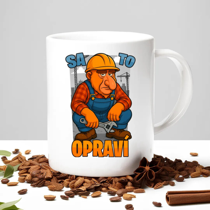 Sa to opraví - keramický hrnček s potlačou