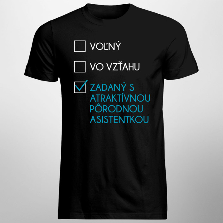 Zadaný s atraktívnou pôrodnou asistentkou - pánske tričko s potlačou
