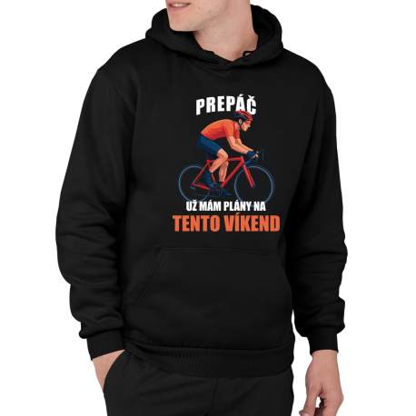 Prepáč, už mám plány na tento víkend - bicykel - pánska mikina s potlačou