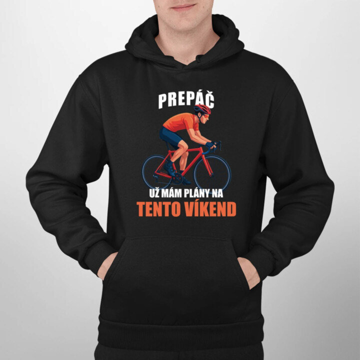 Prepáč, už mám plány na tento víkend - bicykel - pánska mikina s potlačou
