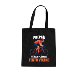 Prepáč, už mám plány na tento víkend - bicykel - taška s potlačou