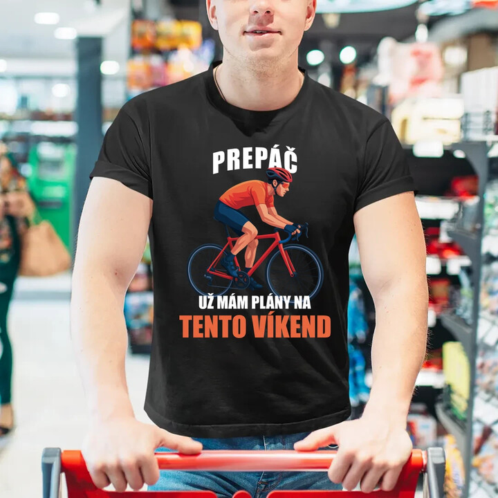Prepáč, už mám plány na tento víkend - bicykel - pánske tričko s potlačou