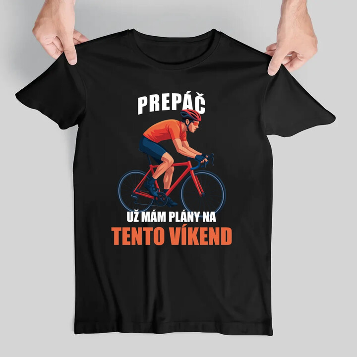 Prepáč, už mám plány na tento víkend - bicykel - pánske tričko s potlačou