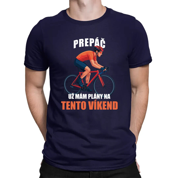 Prepáč, už mám plány na tento víkend - bicykel - pánske tričko s potlačou