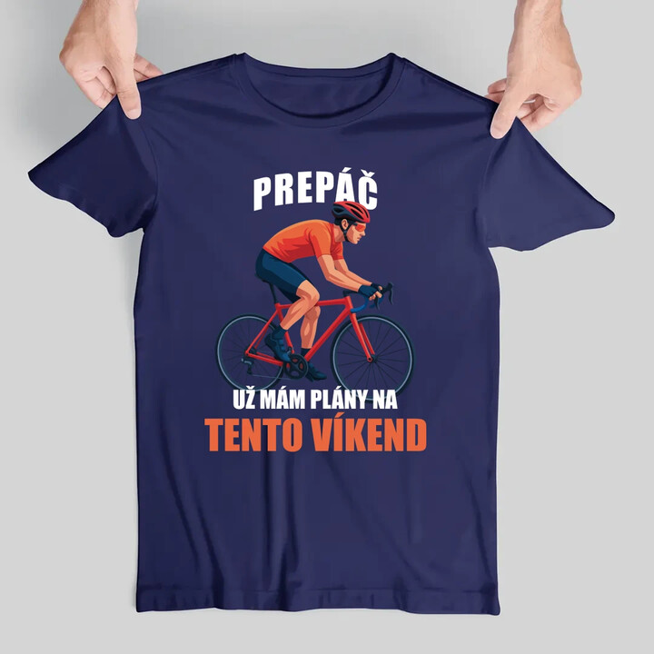 Prepáč, už mám plány na tento víkend - bicykel - pánske tričko s potlačou