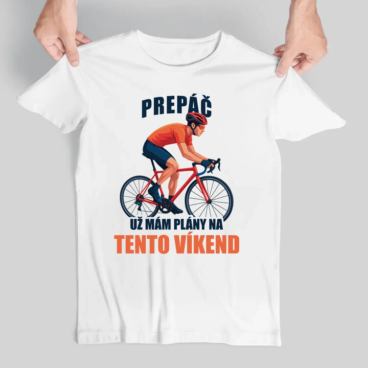 Prepáč, už mám plány na tento víkend - bicykel - pánske tričko s potlačou