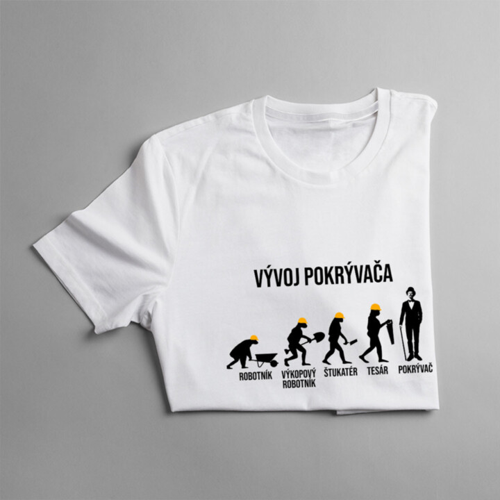Vývoj pokrývača - pánske tričko s potlačou
