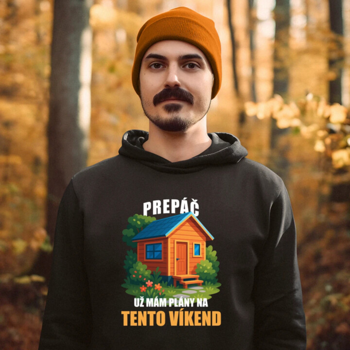 Prepáč, už mám plány na tento víkend - záhrada  - pánska mikina s potlačou