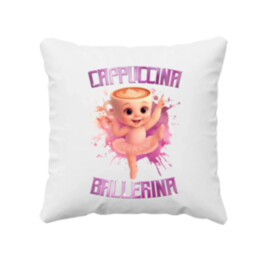 Ballerina Cappuccina Baby - Italian Brainrot - balerína šálka - vankúš s potlačou