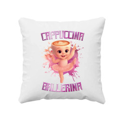 Ballerina Cappuccina Baby - Italian Brainrot - balerína šálka - vankúš s potlačou