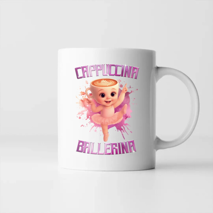 Ballerina Cappuccina Baby - Italian Brainrot - balerína šálka - keramický hrnček s potlačou