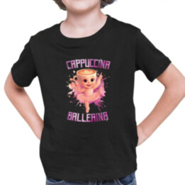 Ballerina Cappuccina Baby - Italian Brainrot - balerína šálka - detské tričko s potlačou