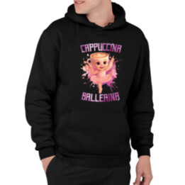 Ballerina Cappuccina Baby - Italian Brainrot - balerína šálka  - pánska mikina s potlačou