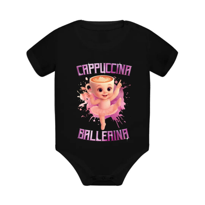 Ballerina Cappuccina Baby - Italian Brainrot - balerína šálka  - body s potlačou