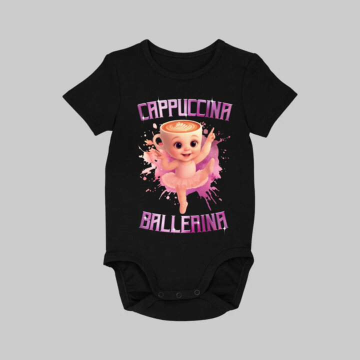 Ballerina Cappuccina Baby - Italian Brainrot - balerína šálka  - body s potlačou