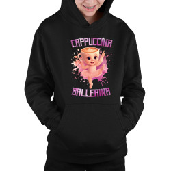 Ballerina Cappuccina Baby - Italian Brainrot - balerína šálka - detská mikina s kapucňou
