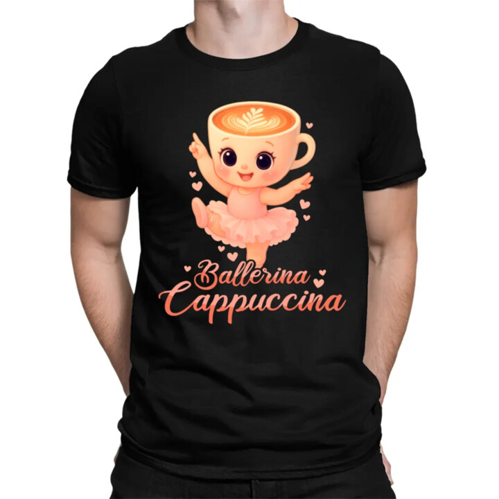 Ballerina Cappuccina Baby V2 - Italian Brainrot - balerína šálka - pánske tričko s potlačou