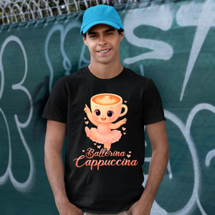 Ballerina Cappuccina Baby V2 - Italian Brainrot - balerína šálka - pánske tričko s potlačou