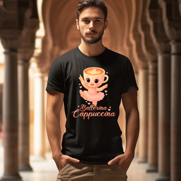 Ballerina Cappuccina Baby V2 - Italian Brainrot - balerína šálka - pánske tričko s potlačou