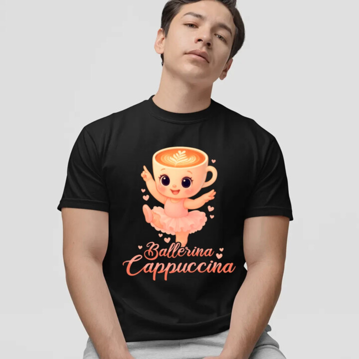 Ballerina Cappuccina Baby V2 - Italian Brainrot - balerína šálka - pánske tričko s potlačou