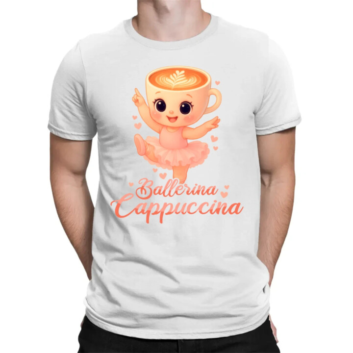 Ballerina Cappuccina Baby V2 - Italian Brainrot - balerína šálka - pánske tričko s potlačou