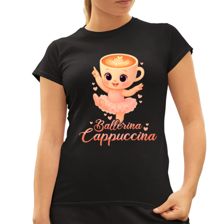 Ballerina Cappuccina Baby V2 - Italian Brainrot - balerína šálka - dámske tričko s potlačou