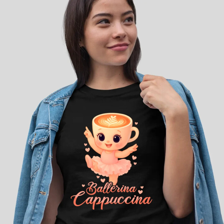 Ballerina Cappuccina Baby V2 - Italian Brainrot - balerína šálka - dámske tričko s potlačou