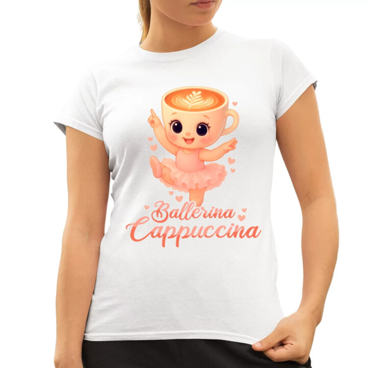 Ballerina Cappuccina Baby V2 - Italian Brainrot - balerína šálka - dámske tričko s potlačou
