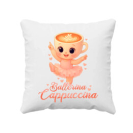 Ballerina Cappuccina Baby V2 - Italian Brainrot - balerína šálka - vankúš s potlačou