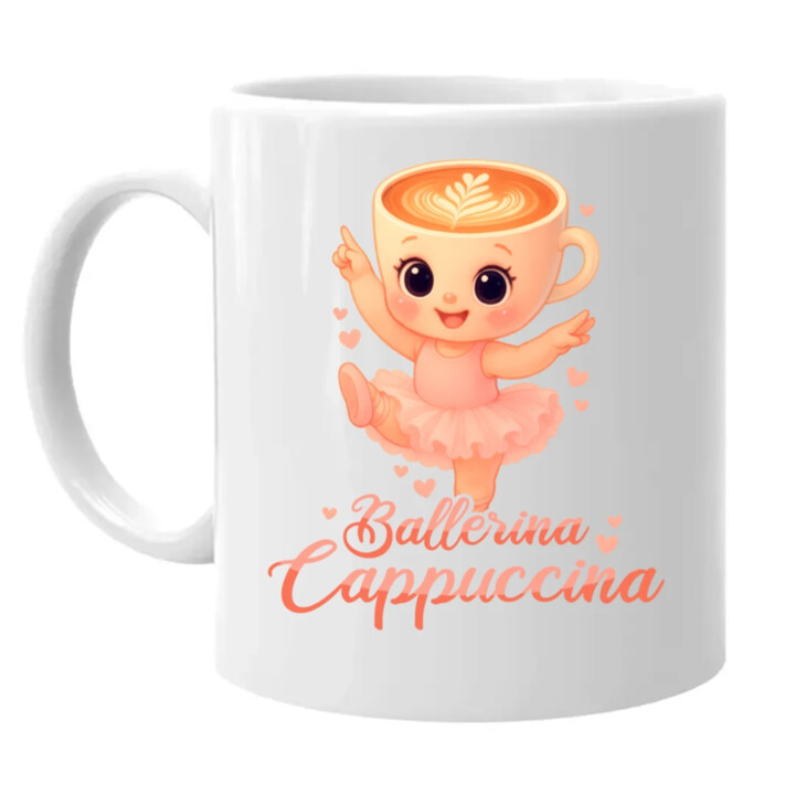 Ballerina Cappuccina Baby V2 - Italian Brainrot - balerína šálka - keramický hrnček s potlačou