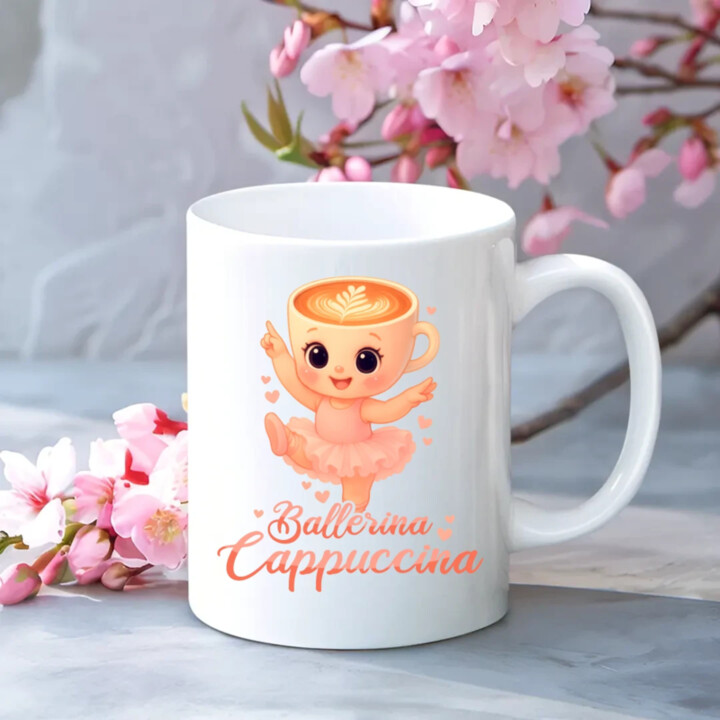 Ballerina Cappuccina Baby V2 - Italian Brainrot - balerína šálka - keramický hrnček s potlačou