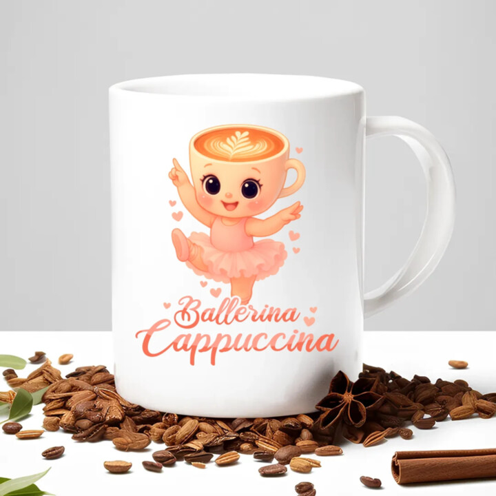 Ballerina Cappuccina Baby V2 - Italian Brainrot - balerína šálka - keramický hrnček s potlačou