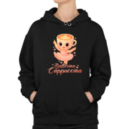 Ballerina Cappuccina Baby V2 - Italian Brainrot - balerína šálka  - dámska mikina s potlačou
