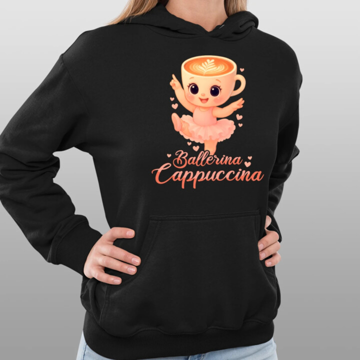 Ballerina Cappuccina Baby V2 - Italian Brainrot - balerína šálka  - dámska mikina s potlačou