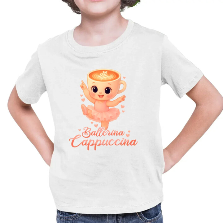 Ballerina Cappuccina Baby V2 - Italian Brainrot - balerína šálka - detské tričko s potlačou