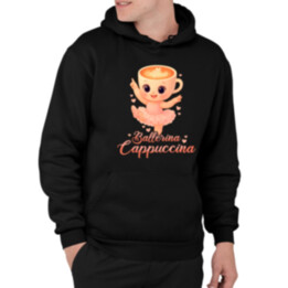 Ballerina Cappuccina Baby V2 - Italian Brainrot - balerína šálka  - pánska mikina s potlačou